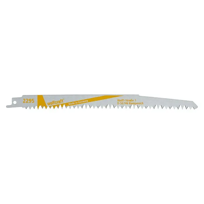 Wolfcraft Säbelsägeblatt - 2 -tlg., Länge: 210 mm - wolfcraft Säbelsägeblatt mit grober Zahnteilung für schnelle Schnitte in Holz und Kunststoff, ideal für Renovierungs- und Abbrucharbeiten.