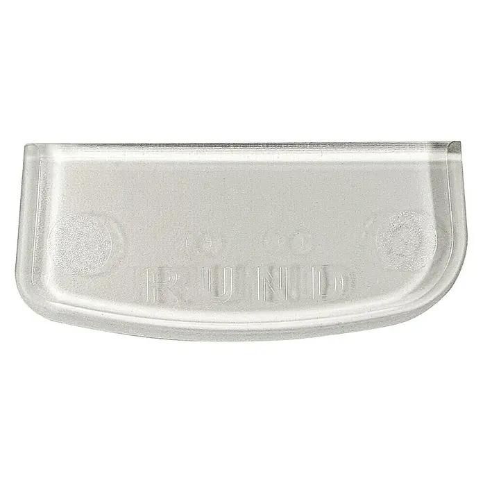 Heka Fugengummi Fugenboy - Passend für: Fugenbreite 5/8 mm, Geeignet für: Fliesen - Nahaufnahme eines durchscheinenden, abgerundeten Kunststoffteils mit der Aufschrift "RUND".