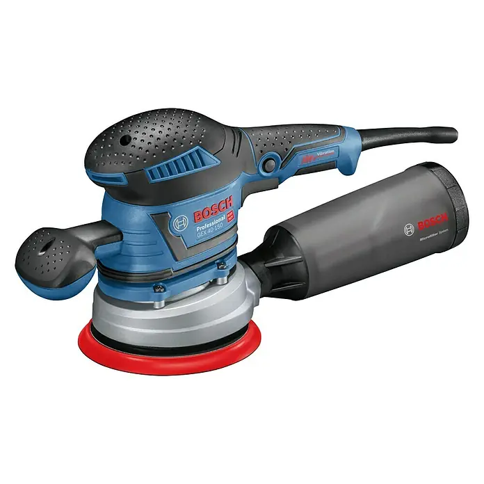 Bosch Professional Elektro-Exzenterschleifer GEX 40-150 - 400 W, Durchmesser Schleifteller: 150 mm - Bosch GEX 40-150 Professional Exzenterschleifer für professionelle Schleifarbeiten mit hoher Abtragsleistung und Staubabsaugung.