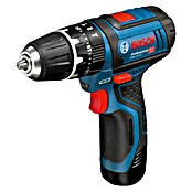 Bosch Professional Taladro atornillador percutor de batería GSB 12V-15 (12 V, 2 baterías, 2 Ah - 4 Ah, 30 Nm, 2 baterías + cargador + juego de puntas de 25 piezas/juego de brocas de 14 piezas + bolsa) | BAUHAUS