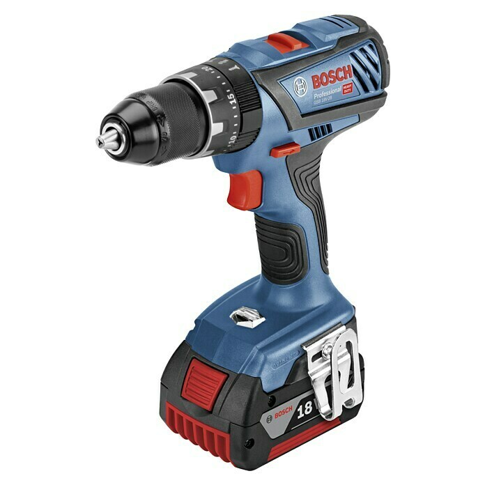 Bosch Professional AMPShare 18V Akku-Schlagbohrschrauber GSB 18V-28 (18 V, 2 Akkus, 4 Ah, 63 Nm, Inkl. Aufbewahrungskoffer) | BAUHAUS