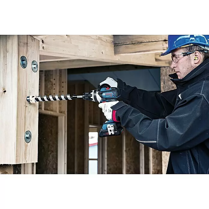 Bosch Professional AMPShare 18V Akku-Bohrschrauber GSR 18V-110 C - 18 V, 2 Akkus, 4 Ah, 110 Nm, Inkl. Koffer - Anwendungsbeispiel