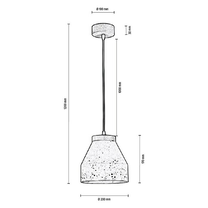 Spotlight Pendelleuchte Tristan (60 W, Beton, Höhe: 120 cm)