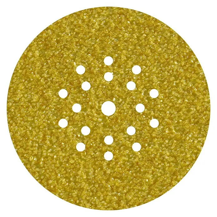 Wolfcraft Haftschleifscheiben - Durchmesser: 225 mm, Korund, Körnung: 60, 5 Stk. - Gelbes Schleifpapier mit Löchern, ideal für Schleifarbeiten an Holz und Metall. Für eine effiziente Staubabsaugung.