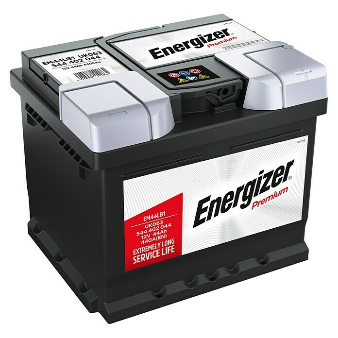 Energizer Autobatterie Premium EM44-LB144 Ah, 12 V, Batterieart: Blei Diagonal View