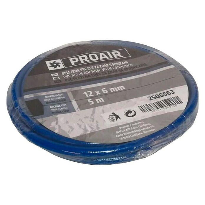 Proair Tlačno crijevo za kompresor s priključcima ProAir  (Duljina: 5 m, Promjer crijeva: 12 mm) | BAUHAUS