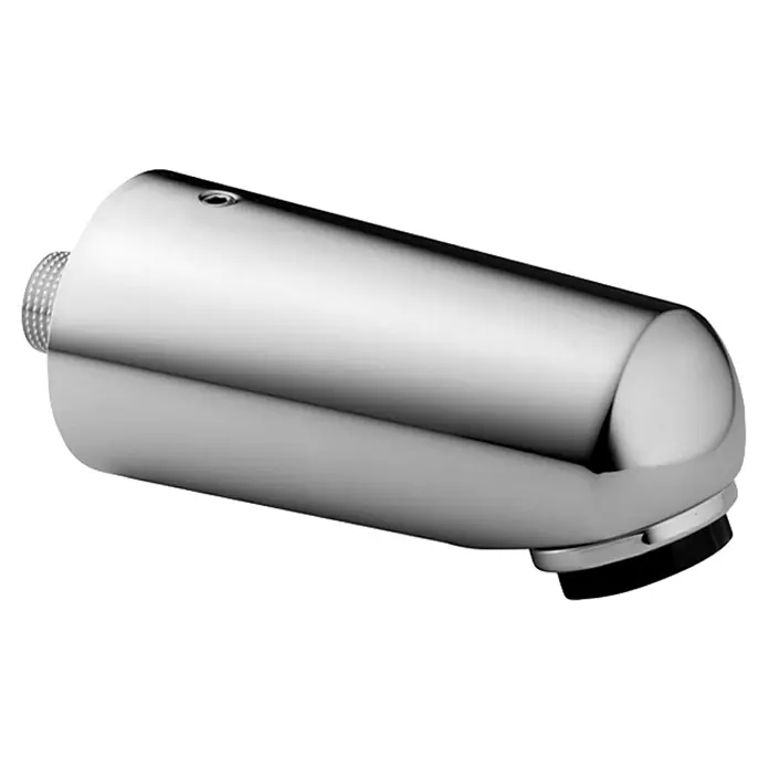 Hansa Jet Kopfbrause - Durchmesser: 6 cm, Anzahl Funktionen: 1 Stk., Chrom - Nahaufnahme eines glänzenden, verchromten Wandauslaufs für Badewannen, der Qualität und moderne Sanitärtechnik vereint.