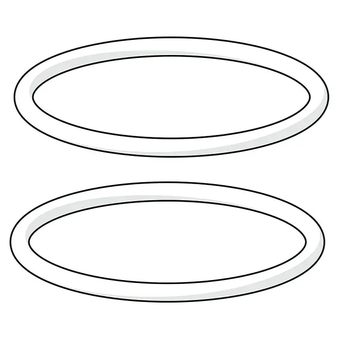 Hansa Dichtungs-Set - Gummi, Schwarz - Zwei stilvolle, schwarze Ringe mit weißen Akzenten übereinander, die einen modernen und minimalistischen Look kreieren.
