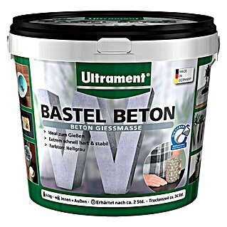 Ultrament Beton-Gießmasse Bastel Beton (Hellgrau, 6 kg)