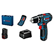 Bosch Professional Akku-Bohrschrauber GSR 12V-15 (12 V, 2 Akkus, 2 Ah, 30 Nm, Ladegerät + 10 tlg. Zubehör + Koffer) | BAUHAUS