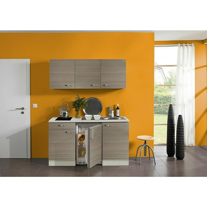 OPTIFIT Küchenblock Vigo 150 cm (Breite: 150 cm, Mit Elektrogeräten, Pinie  Nougat)