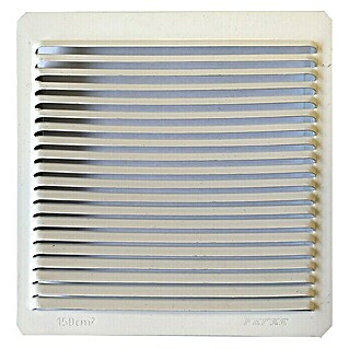 Rejilla de ventilación encastrable (16,5 x 17 cm, Blanco, Espesor: 0,8 mm, Aluminio)