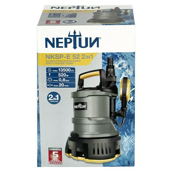 Neptun Gartenpumpe NGP-E 1201.100 W, Max. Fördermenge: 4.500 l/h Front View