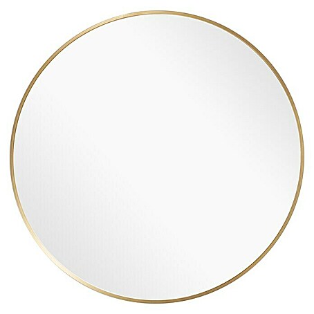 Rahmenspiegel Levi (Durchmesser: 60 cm, Gold, Metall)