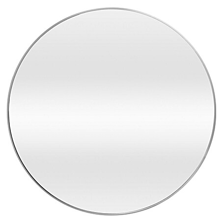 Rahmenspiegel Levi (Durchmesser: 80 cm, Silber, Metall)