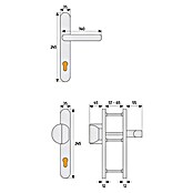 Abus Schutzbeschlag SRG 92 N (Schmalrahmen, Weiß, Türstärke: 59 mm - 69 mm, Knopf außen, Drücker innen) | BAUHAUS