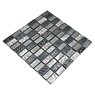Mozaik pločica Rechteck Crystal Mix XCM CRS2 (30 x 30 cm, Srebrne boje, Sjaj)