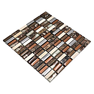 Mozaik pločica Rechteck Crystal Mix XCM SM78 (29,8 x 30,4 cm, Smeđa-bež, Sjaj)