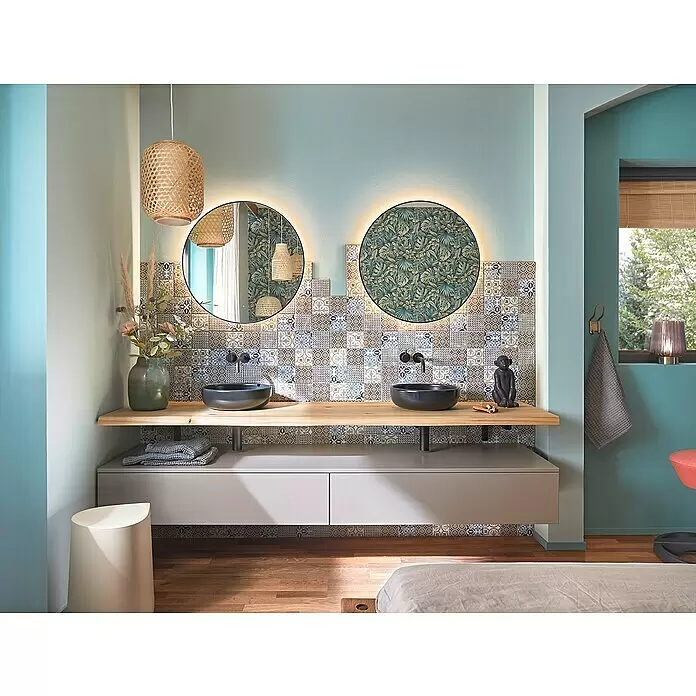 Mosaikfliese Quadrat Classico Mix Porto - 29,8 x 29,8 cm, Mehrfarbig, Matt - Stimmungsaufnahme