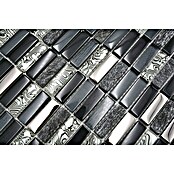 Mosaikfliese Rechteck Crystal Mix XCM SM88 (29,8 x 30,4 cm, Grau/Schwarz, Glänzend)