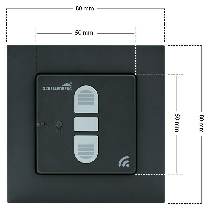 Schellenberg Smart Home Funk-Empfangsschalter (40 x 80 x 80 mm, Anthrazit, Unterputzmontage) | BAUHAUS