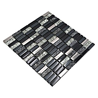 Mozaik pločica Rechteck Crystal Mix XCM SM88 (29,8 x 30,4 cm, Sivo-crne boje, Sjaj)