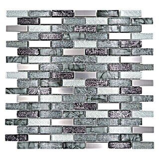 Mosaikfliese Verbund Crystal Mix XCM IL017 (29,8 x 30,4 cm, Grau/Schwarz, Glänzend)