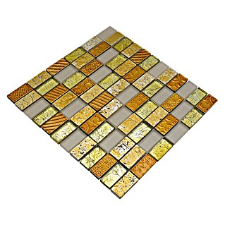 Mozaik pločica Rechteck Crystal Mix XCM CRS4 (30 x 30 cm, Zlatne boje, Sjaj)