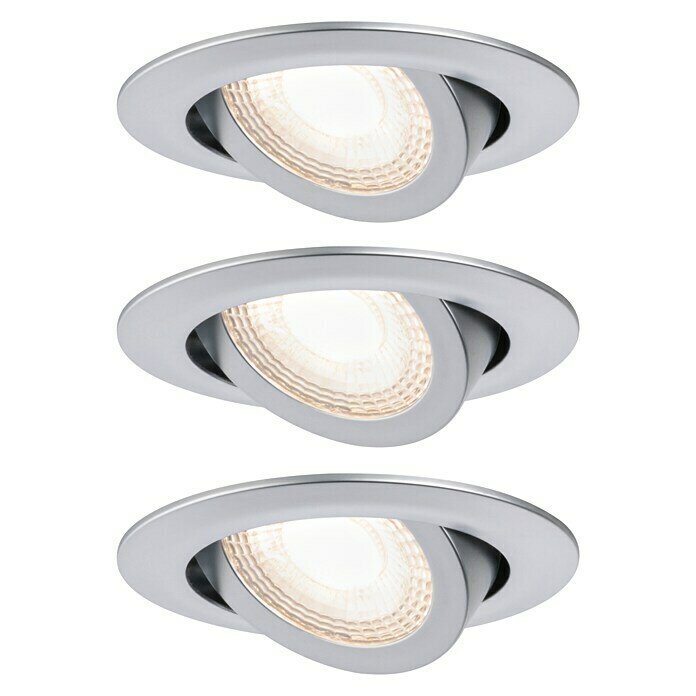 Paulmann LED-Einbauleuchten-Set6 W, Chrom, 3 Stk., Warmweiß, 8,2 cm Diagonal View