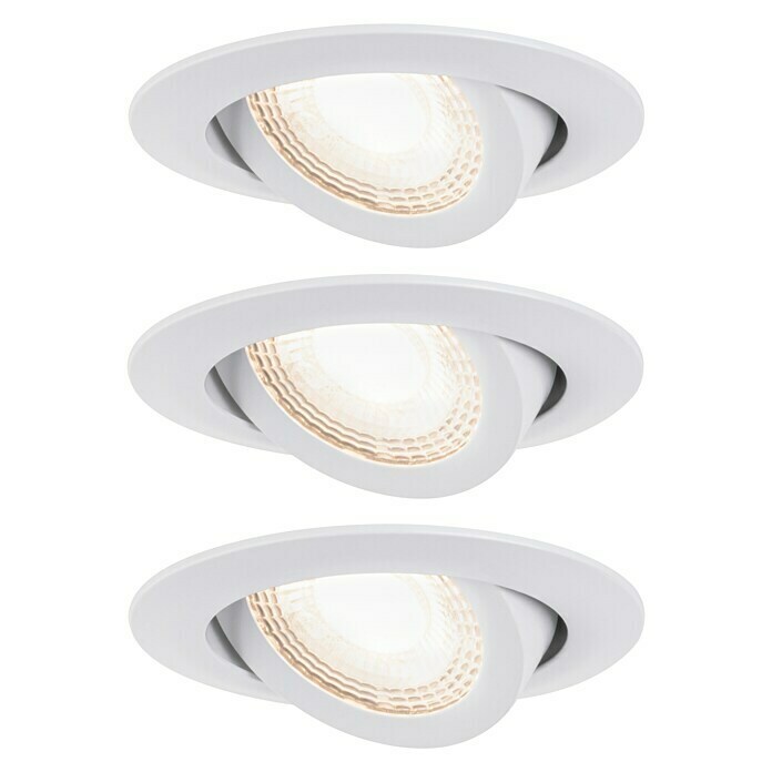 Paulmann LED-Einbauleuchten-Set6 W, Weiß, 3 Stk., Warmweiß, 8,2 cm Diagonal View