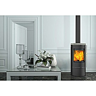 Fireplace Kaminofen Rondale (5 kW, Raumheizvermögen: 90 m³, Verkleidung: Speckstein, Schwarz)