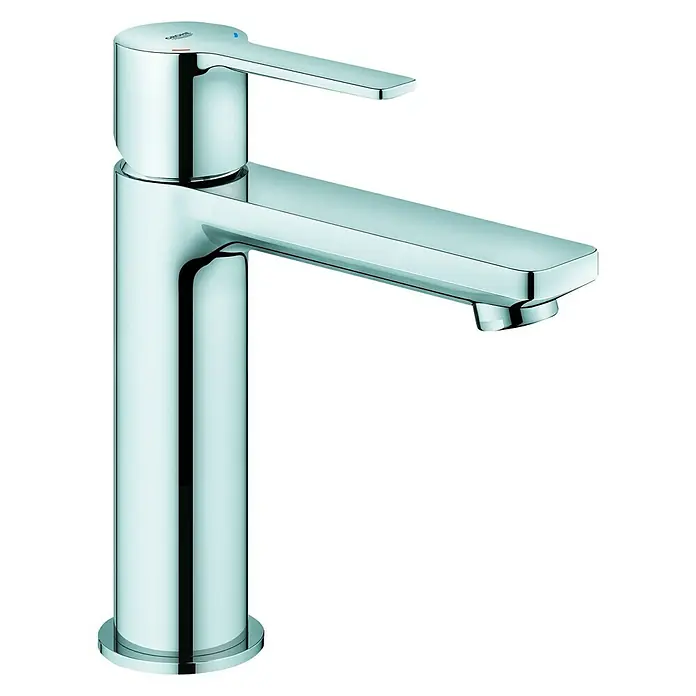 Grohe Lineare Waschtischarmatur S-Size - Push-Open-Ablaufventil, Chrom, Glänzend - Glänzender Chrom-Wasserhahn mit minimalistischem Design und Hebel zur einfachen Bedienung. Perfekt für moderne Badezimmer.