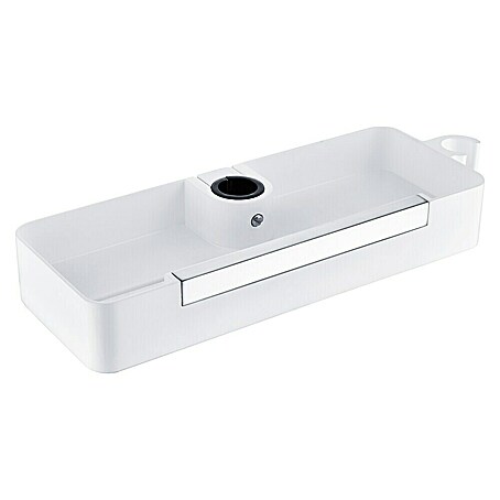 Cesta de baño para barra de ducha Concept (11 x 32,5 x 4,6 cm, Plástico, Blanco)