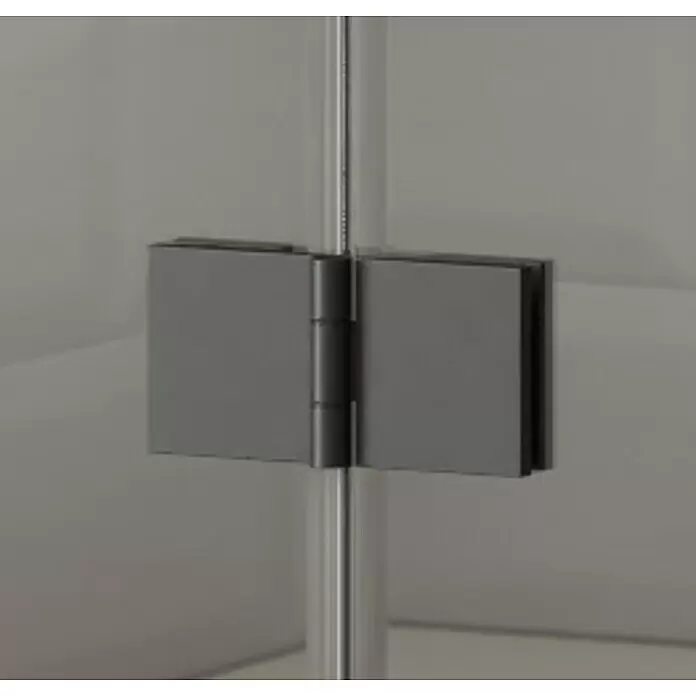 Corniche Eckdusche Light - L x B x H: 80 x 80 x 190 cm, Beschichtet, Schwarz, Glasstärke: 5 mm - Detailaufnahme