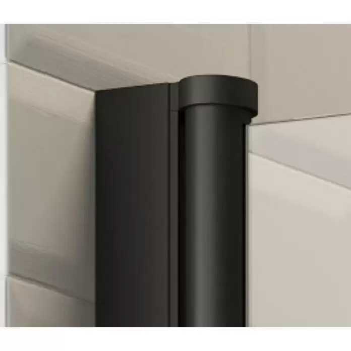 Corniche Eckdusche Light - L x B x H: 80 x 80 x 190 cm, Beschichtet, Schwarz, Glasstärke: 5 mm - Detailaufnahme