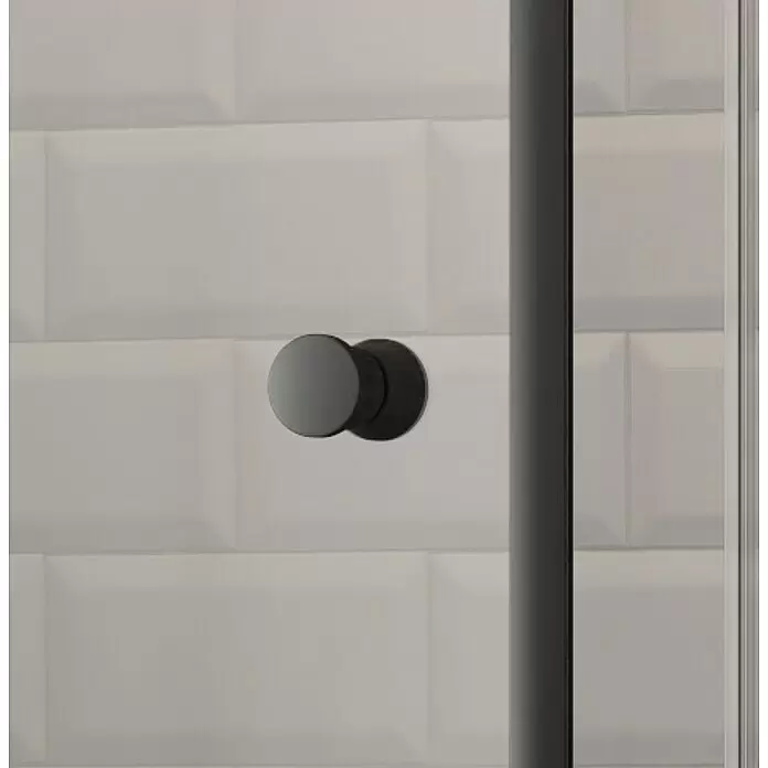 Corniche Eckdusche Light - L x B x H: 80 x 80 x 190 cm, Beschichtet, Schwarz, Glasstärke: 5 mm - Detailaufnahme