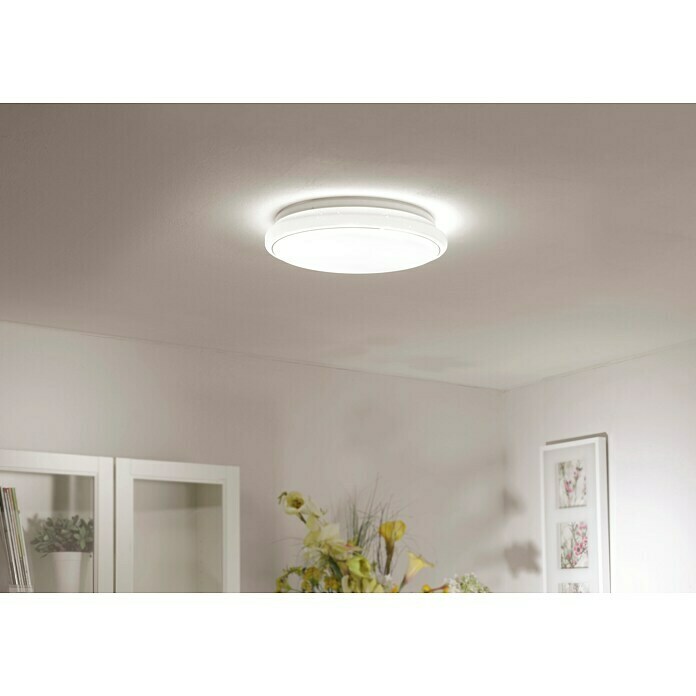 Just Light LED-Deckenleuchte rund (29 W, Ø x H: 58 x 10,8 cm, Weiß, Kaltweiß) | BAUHAUS