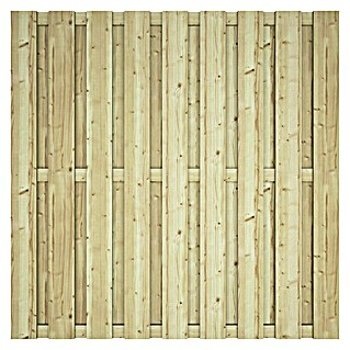 Schutting Grenen 17-planks (180 x 180 cm, Dikte: 4,8 cm, Drukgeïmpregneerd, Geschaafd)