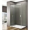 GME Mampara de ducha esquinera Basic (L x An x Al: 90 x 180 x 195 cm, Vidrio transparente, Plata brillo) | BAUHAUS