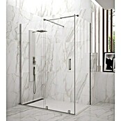 GME Mampara de ducha esquinera Vitro (L x An x Al: 70 x 100 x 196 cm, Espesor: 6 mm, Plata brillo)