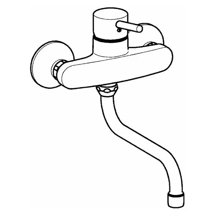 Hansa Vantis Style Spültischarmatur - Chrom, Glänzend - Darstellung eines stilvollen Wasserhahns mit Einhebelmischer, ideal für moderne Badezimmerdesigns.