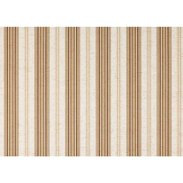 Solid Elements Gelenkarmmarkise 6171 - Braun/Beige, Breite: 6 m, Ausfall: 2 m - Detailansicht eines Tapetenmusters mit vertikalen Streifen in Beige- und Brauntönen, die eine klassische und elegante Optik vermitteln.