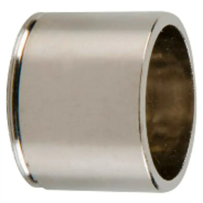 Tapones terminales Solutions - Cromo, 2 ud. - Primer plano de un tubo cilíndrico metálico, destacando la construcción robusta y la ingeniería precisa del producto.