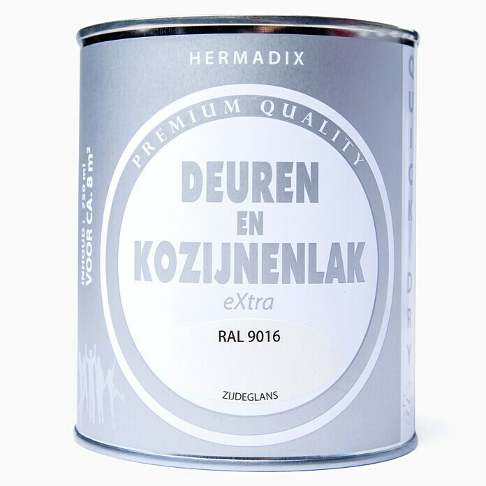 Hermadix Lak voor kozijnen en deuren eXtra (Wit, Zijdeglans, 750 ml, RAL 9016) | BAUHAUS