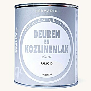 Hermadix Lak voor kozijnen en deuren eXtra (Wit, Zijdeglans, 750 ml, RAL 9010)