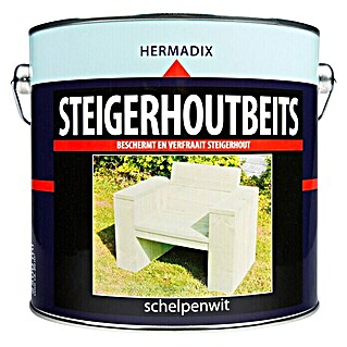 Hermadix Houtbeits voor steigerhout schelpenwit (Schelpenwit, 2,5 l, Mat)