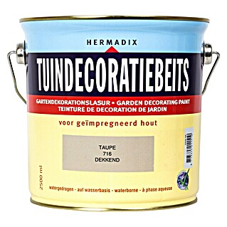 Hermadix Houtbeits voor tuindecoratie 716 taupe (Taupe, 2,5 l, Mat)