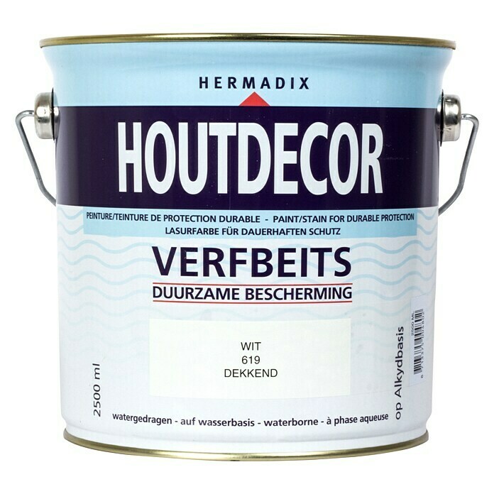 Hermadix Houtbeits houtdecor 619 wit (Wit, 2,5 l, Zijdeglans) | BAUHAUS