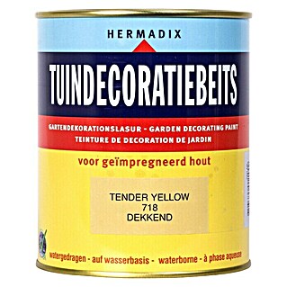Hermadix Houtbeits voor tuindecoratie 718 tender yellow (750 ml, Tender Yellow, Mat)