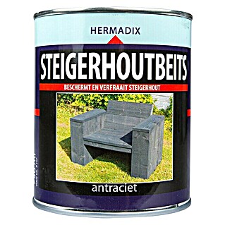 Hermadix Houtbeits voor steigerhout antraciet (Antraciet, 750 ml, Mat)